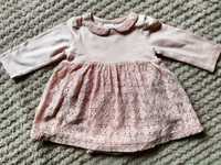 Sukienka body niemowlęca h&m 56 pudrowy róż, gratis sweterek