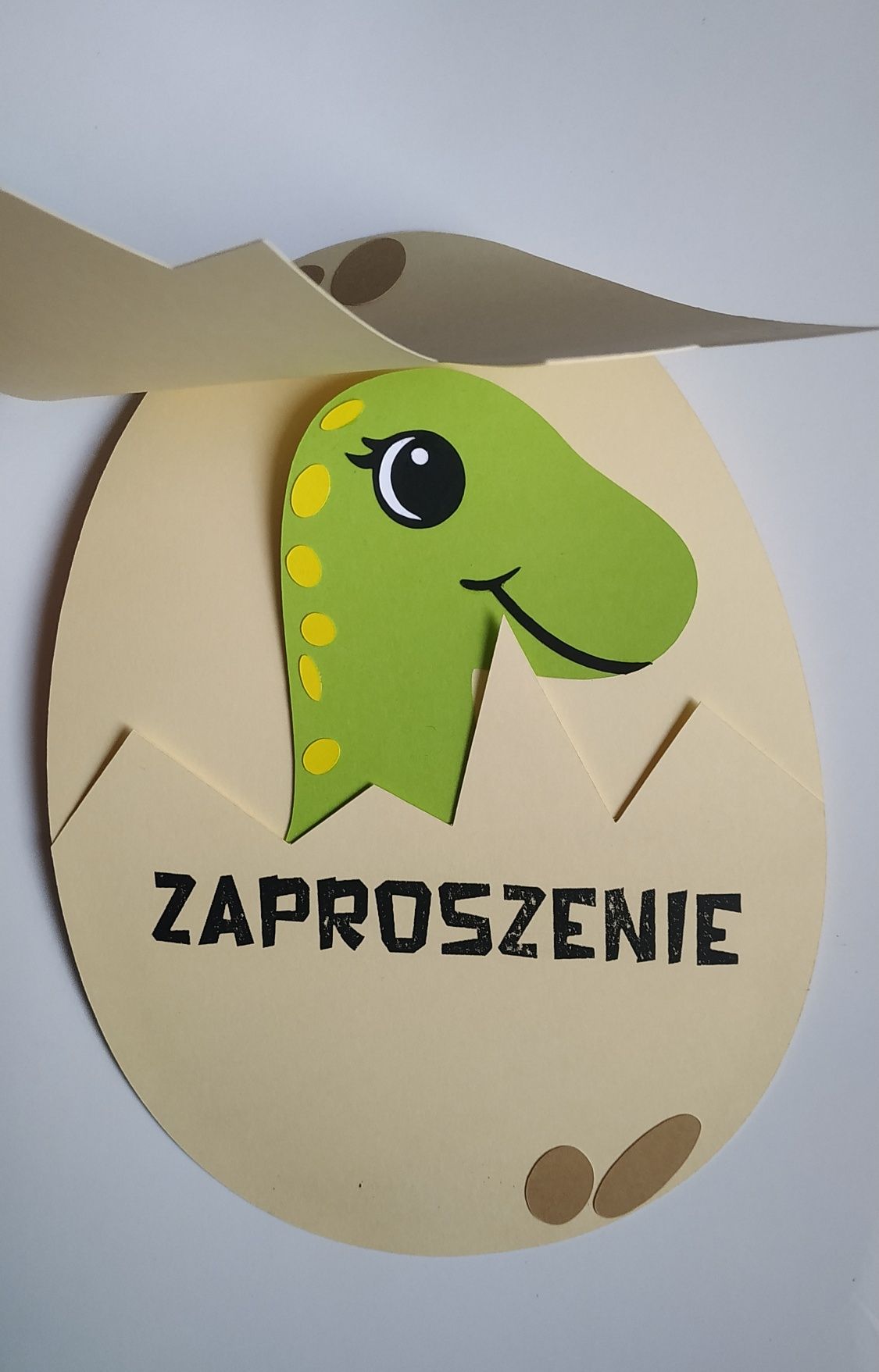 Duże zaproszenie urodzinowe - dinozaur