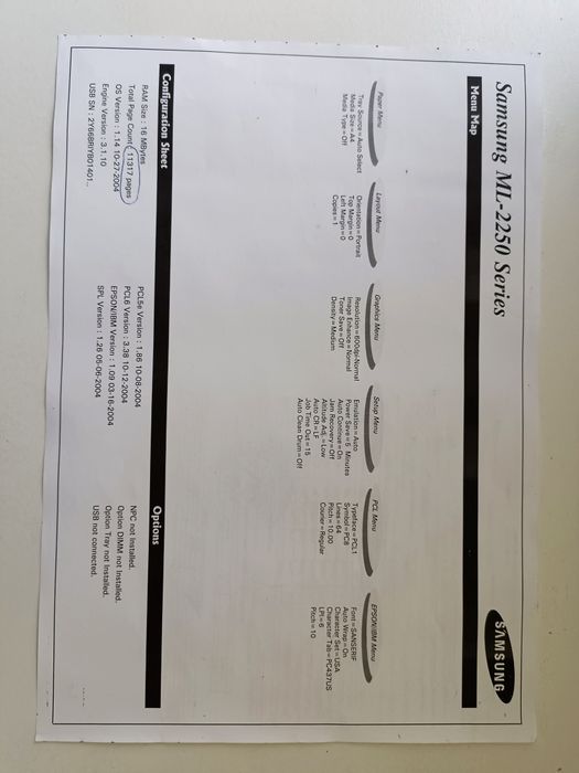 Принтер Samsung 2250  картридж оригин.однопроходец, пробег 11000 стр.