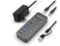 koncentrator USB C 3.2 z zasilaczem RSHTECH 7 portów USZK OPAKOWANIE