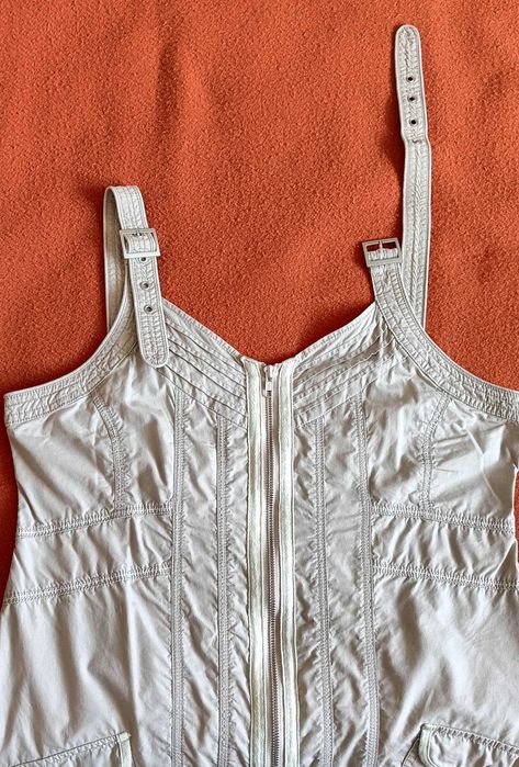 Spódnica na szelkach beżowa z bawełny L