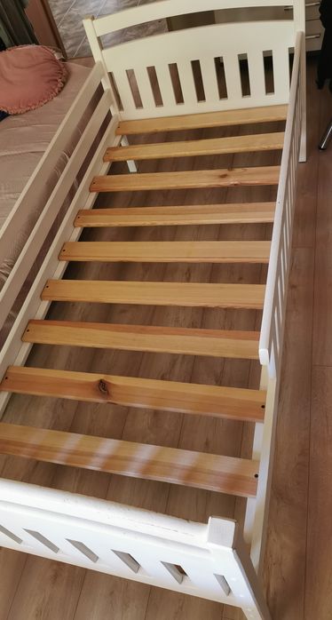 Łóżko piętrowe Lano Meble Ignaś używane 80x180 białe brak schodków