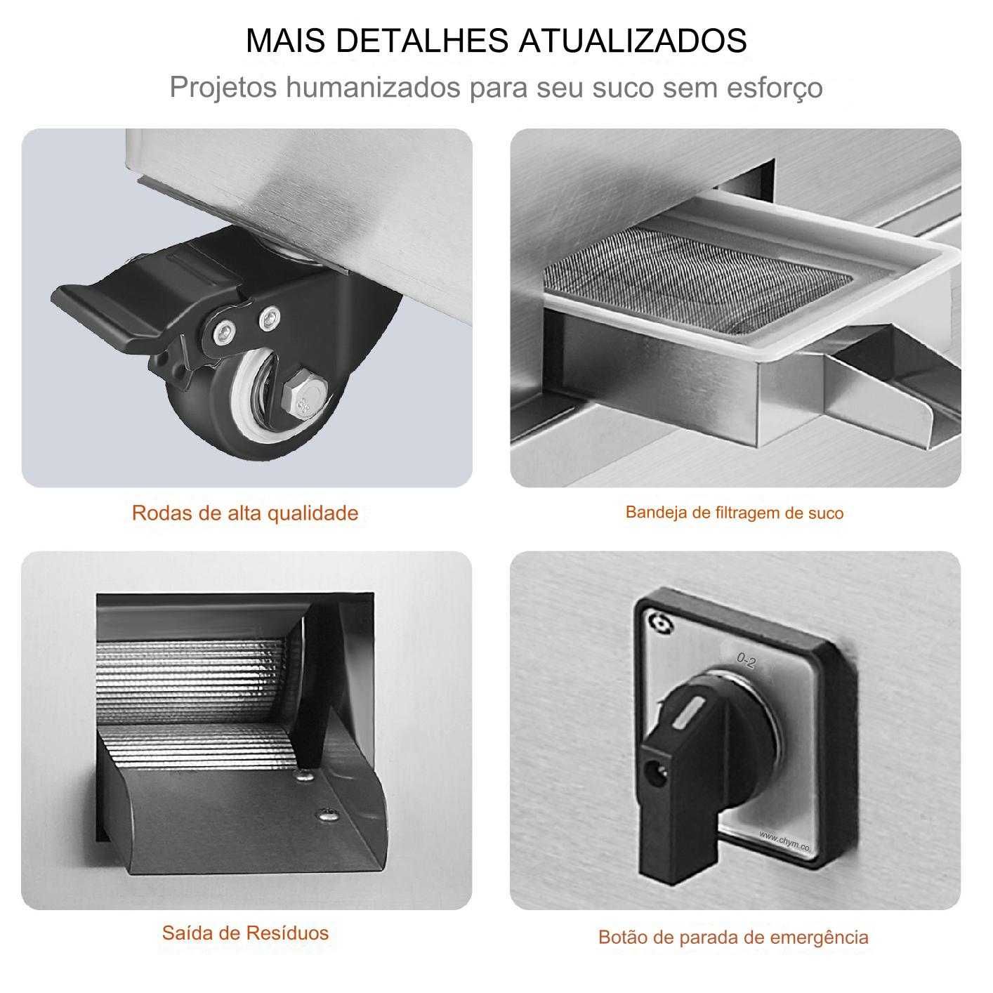 Prensa de Cana-de-Açúcar Elétrica 750W