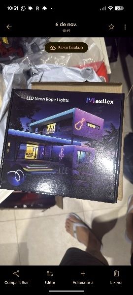 Luz Néon LED RGB 5m Flexível - App/Remoto | IP65 Exterior | Novo