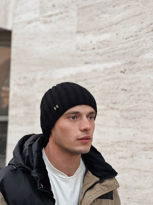 Чоловіча зимова шапка Under Armour на ФЛІСІ чорна сіра 52-62 Мужская