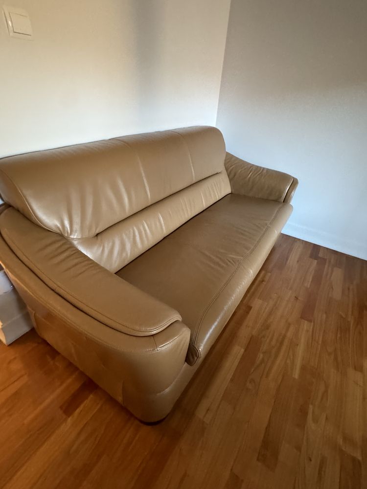 Zestaw 3 kanap os skorzanych KLER  Jak Nowe Idealny Stan
