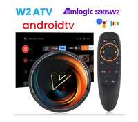 Приставка+Air mouse Vontar W2 смарт тв TV BOX голосовое управление