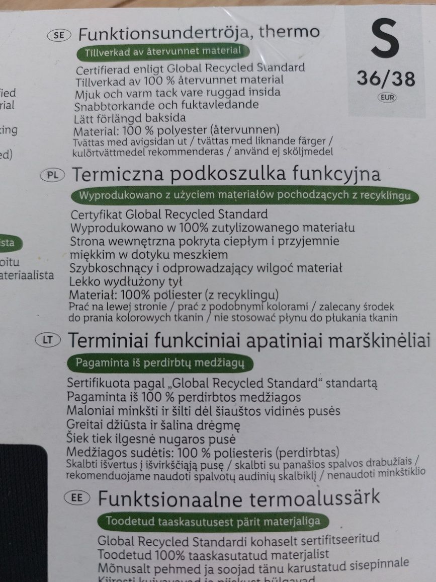 Termiczna podkoszulka funkcyjna roz. 36/38