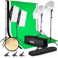 Estúdio de Foto / Vídeo - kit Completo - Fundos e Iluminação - Novo