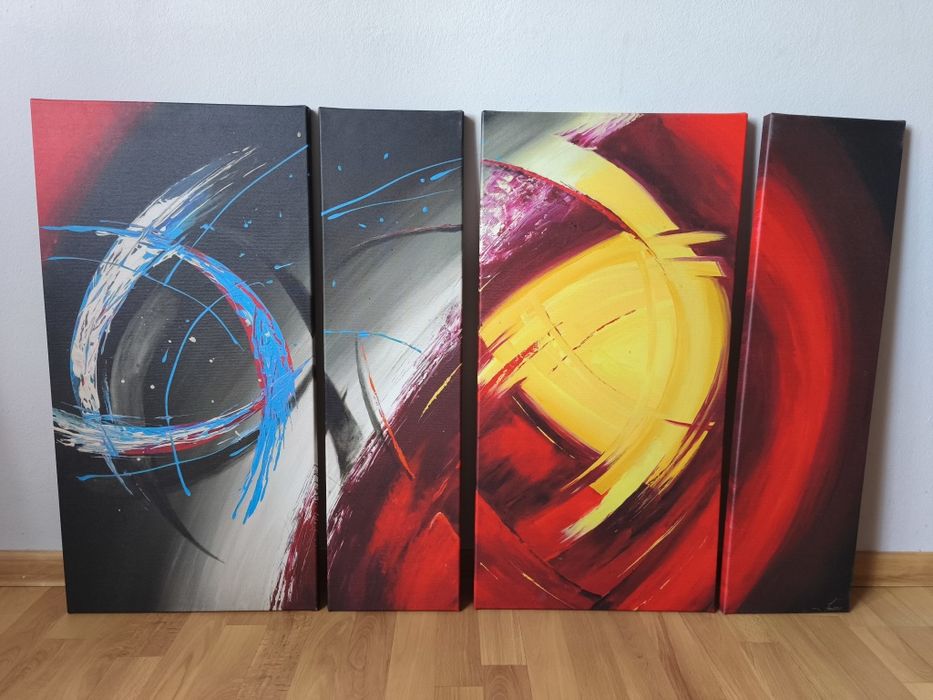 Obraz 4 części tryptyk do salonu art nowoczesny