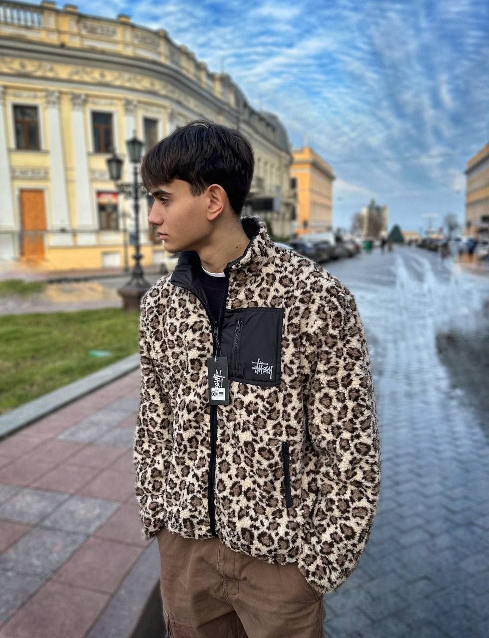 Stussy Sherpa двухстороння (шерпа стусси стуссі двухстороняя зип худи)