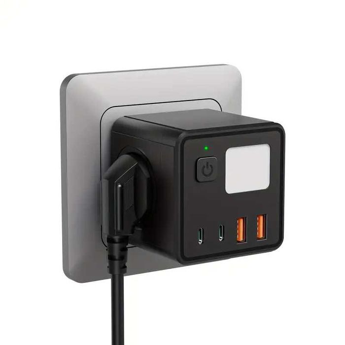 Розетка-куб мережевий розгалужувач 4 USB PD LED-нічник 3 розетки 2500W