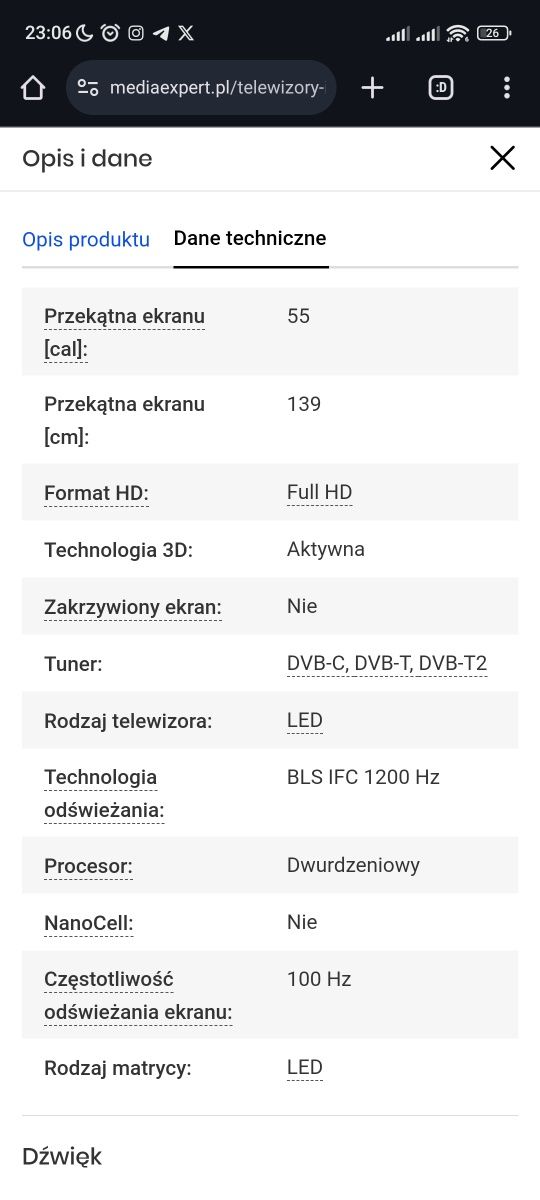 Telewizor PANASONIC LED TX-55AS640