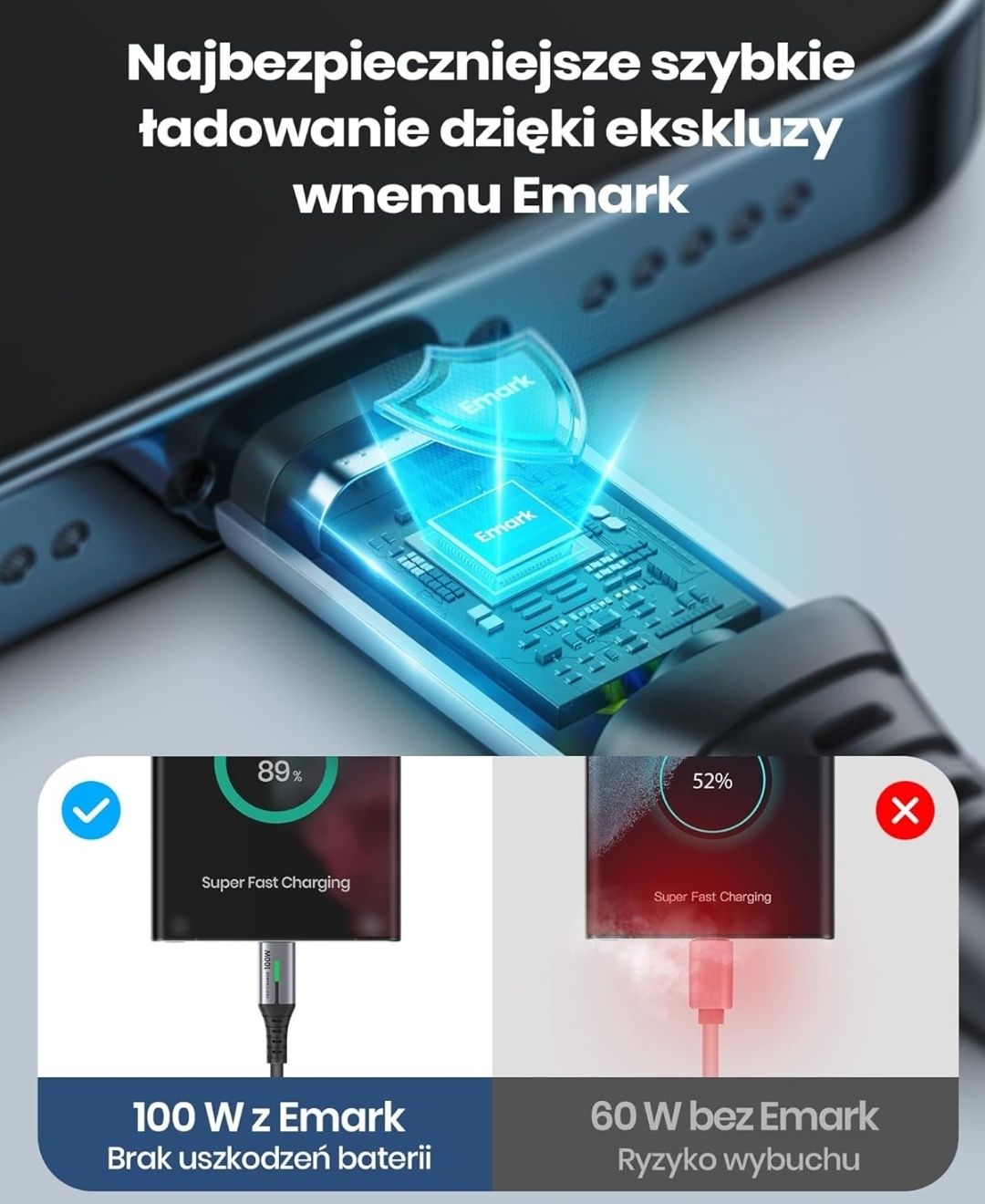 INIU USB-C Kabel 100W 2-pak nowy okazja na prezent 
 PD 5A Szybkie ła