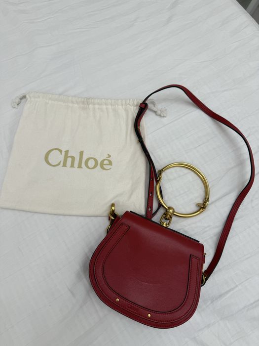 Женская красная сумка через плечо Chloe