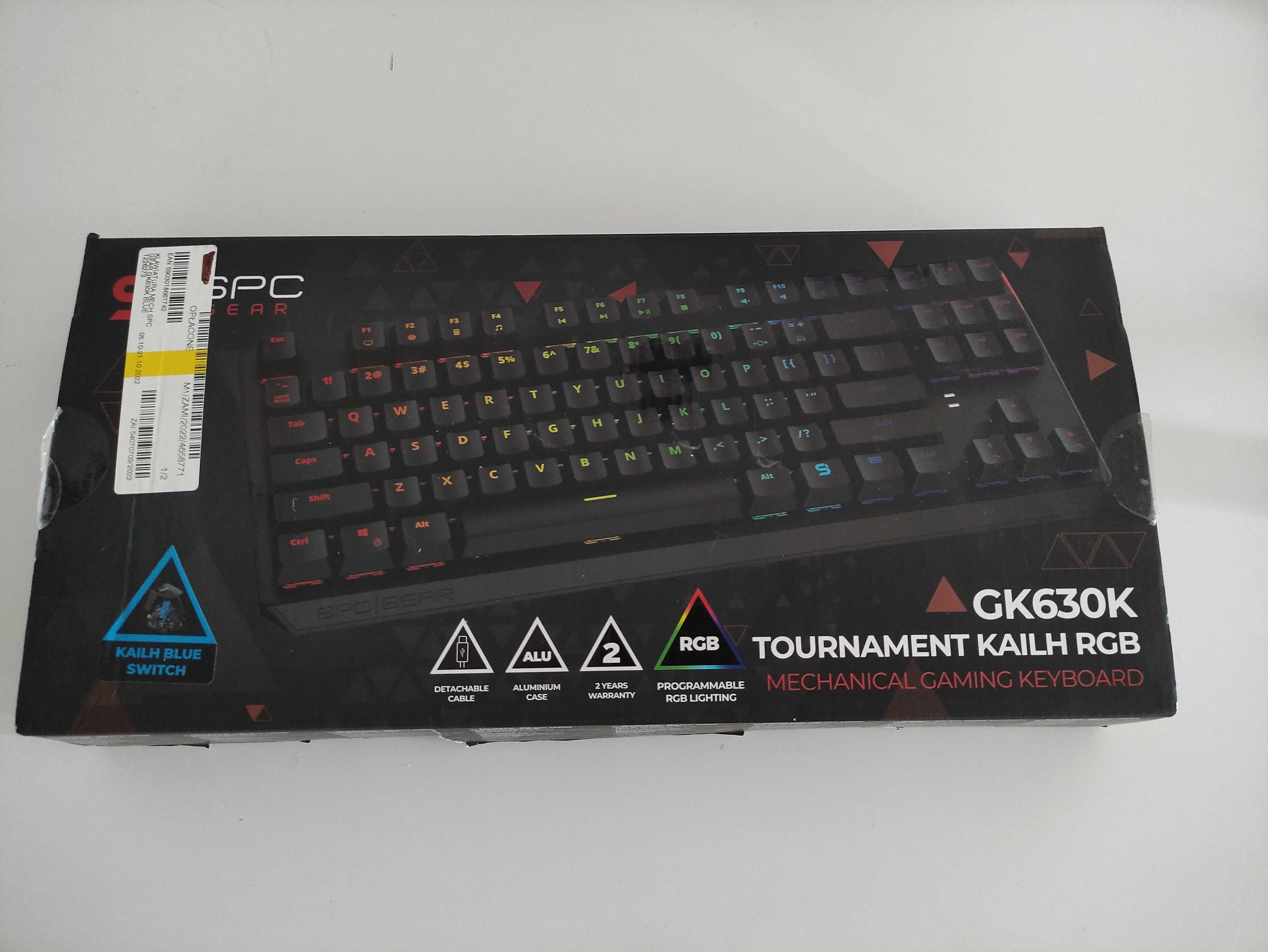 Klawiatura mechaniczna SPC Gear GK630K Tournament Kailh Blue RGB Czarn