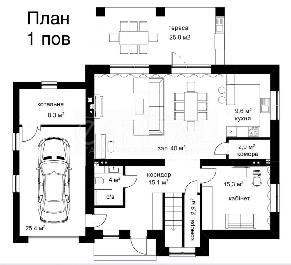 Продаж 2-поверхового будинку 210 м2 / 7.5 соток в с.Святопетрівське