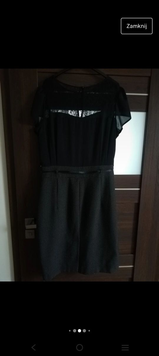 Sukienka czarna z koronką XL