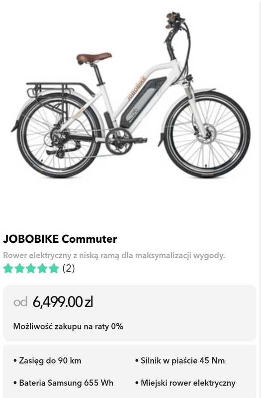 Rowery elektryczne JOBOBIKE Zapraszamy na darmową jazdę próbną.