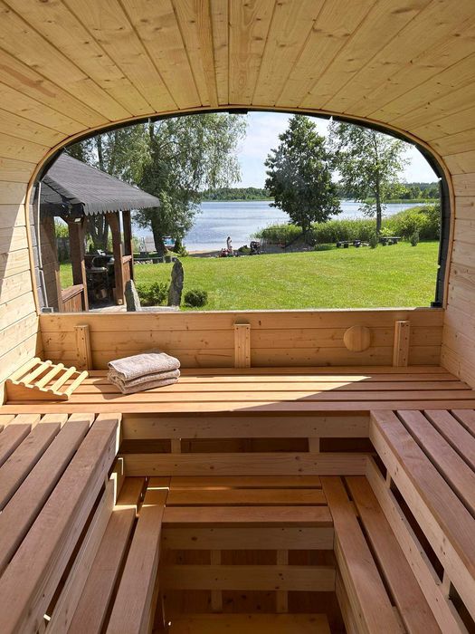 Domek Mazury Sauna Jezioro Prywatna Plaża Altana Grill Rowerek Łódka