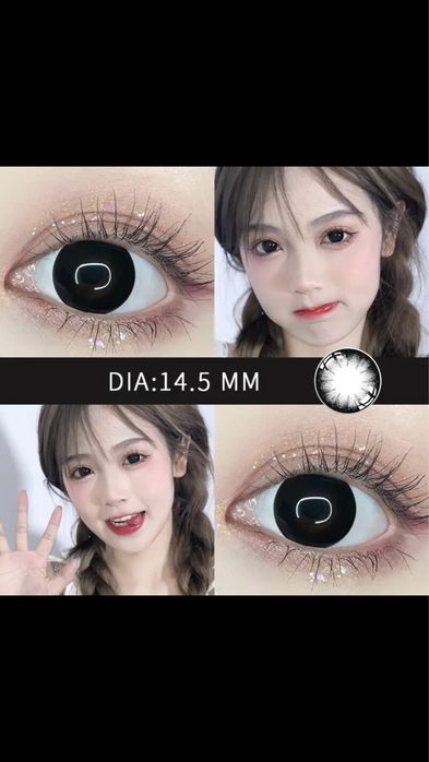 Контактн чорні лінзи аниме Лолита лялькові черные линзы кукольные