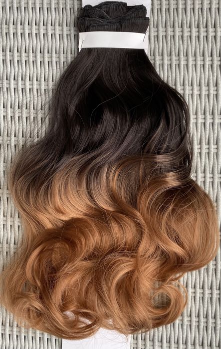 Premium Ultra Włosy doczepiane, naturalna czerń / rudy / ombre( 519 )