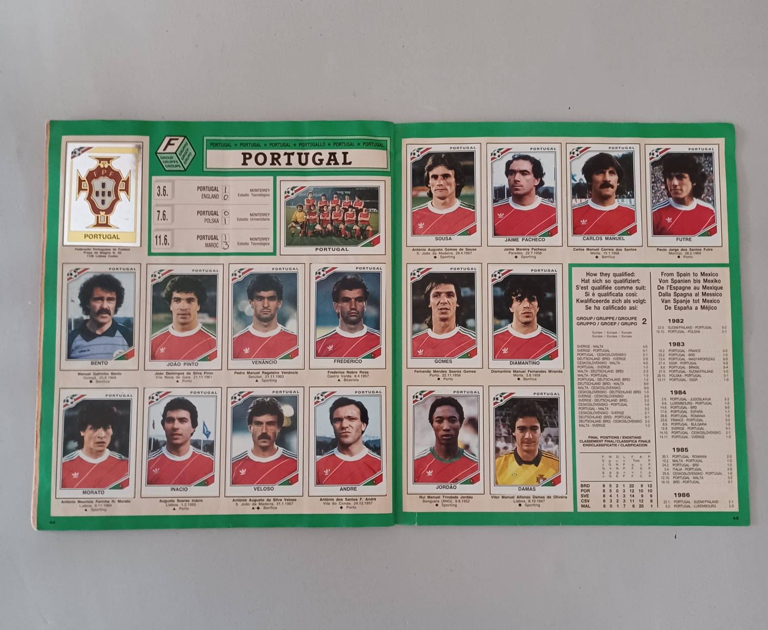 Caderneta cromos México 1986 Panini