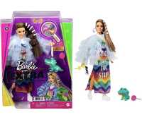 Кукла Barbie "Экстра" в длинном радужном платье Barbie Extra