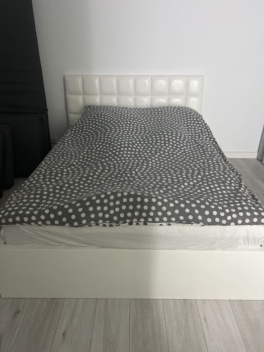 Rama lozka z zaglowkiem z ecoskory 160/200