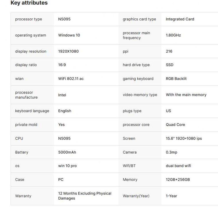 Portátil com Windows 10 Pro, Portátil Gamer Portátil de 15,6"