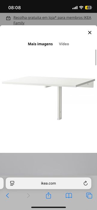 Mesa parede Ikea norberg e cadeiras
