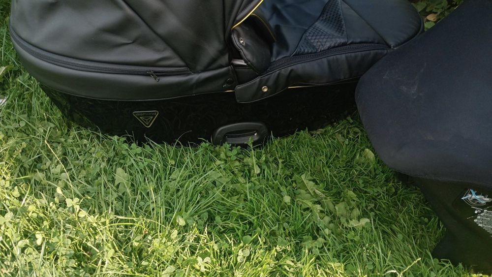 Wózek czarny złoty wielofunkcyjny fotelik  głeboki spacerówkaka