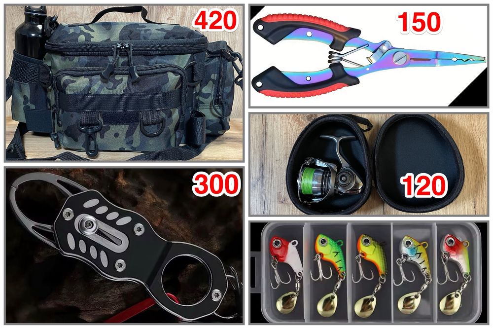 Сумка спиннингиста рыболовная липгрип мультитул кофр крючки спиннер