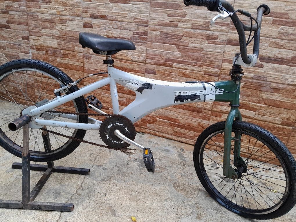 Antiga bmx topbike com guiador 360 roda 20