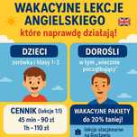 Wakacyjne lekcje angielskiego – dzieci i dorośli | Gocław/online