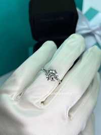 Золотое Кольцо в стиле Tiffany с бриллиантом 2.50ct