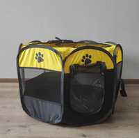 Манеж лежак для собак жовто-чорний 73х73х43 см
