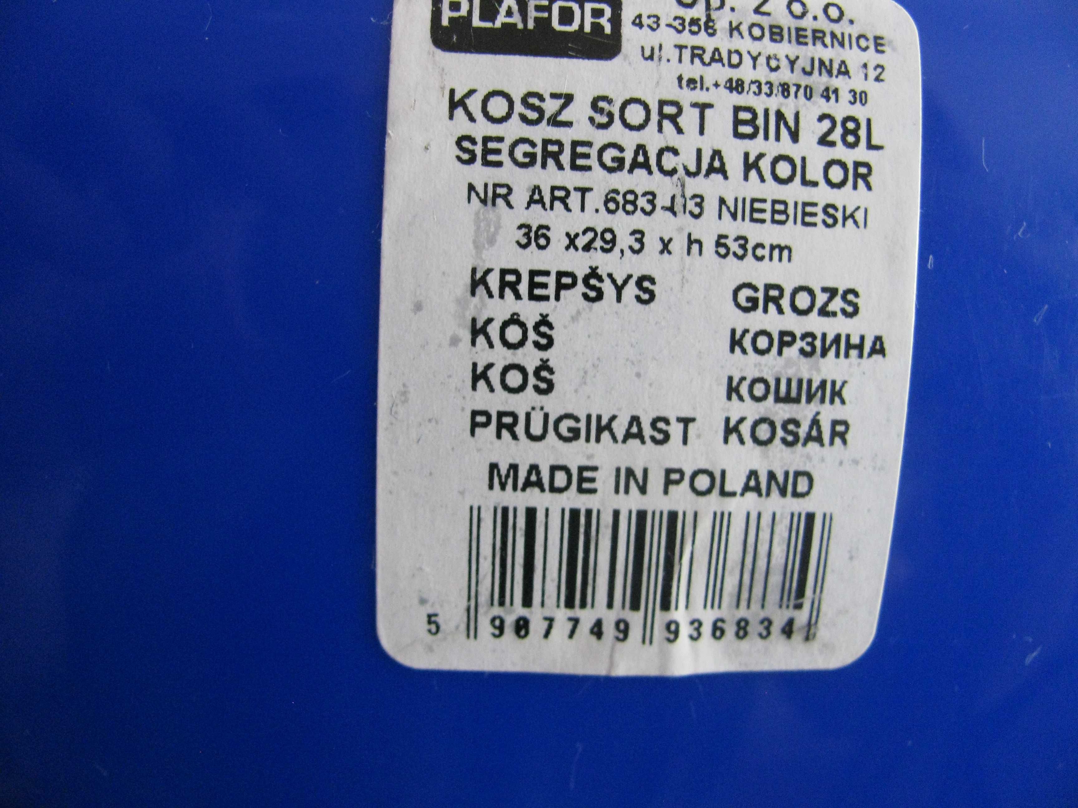 pojemnik plastikowy na śmieci