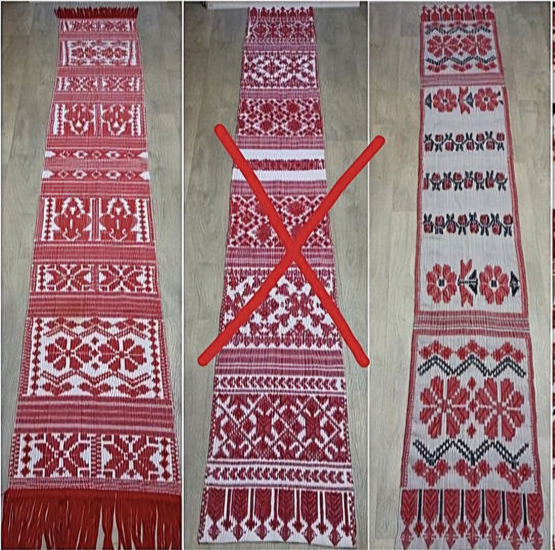 Старовинний рушник вишитий на мішковині