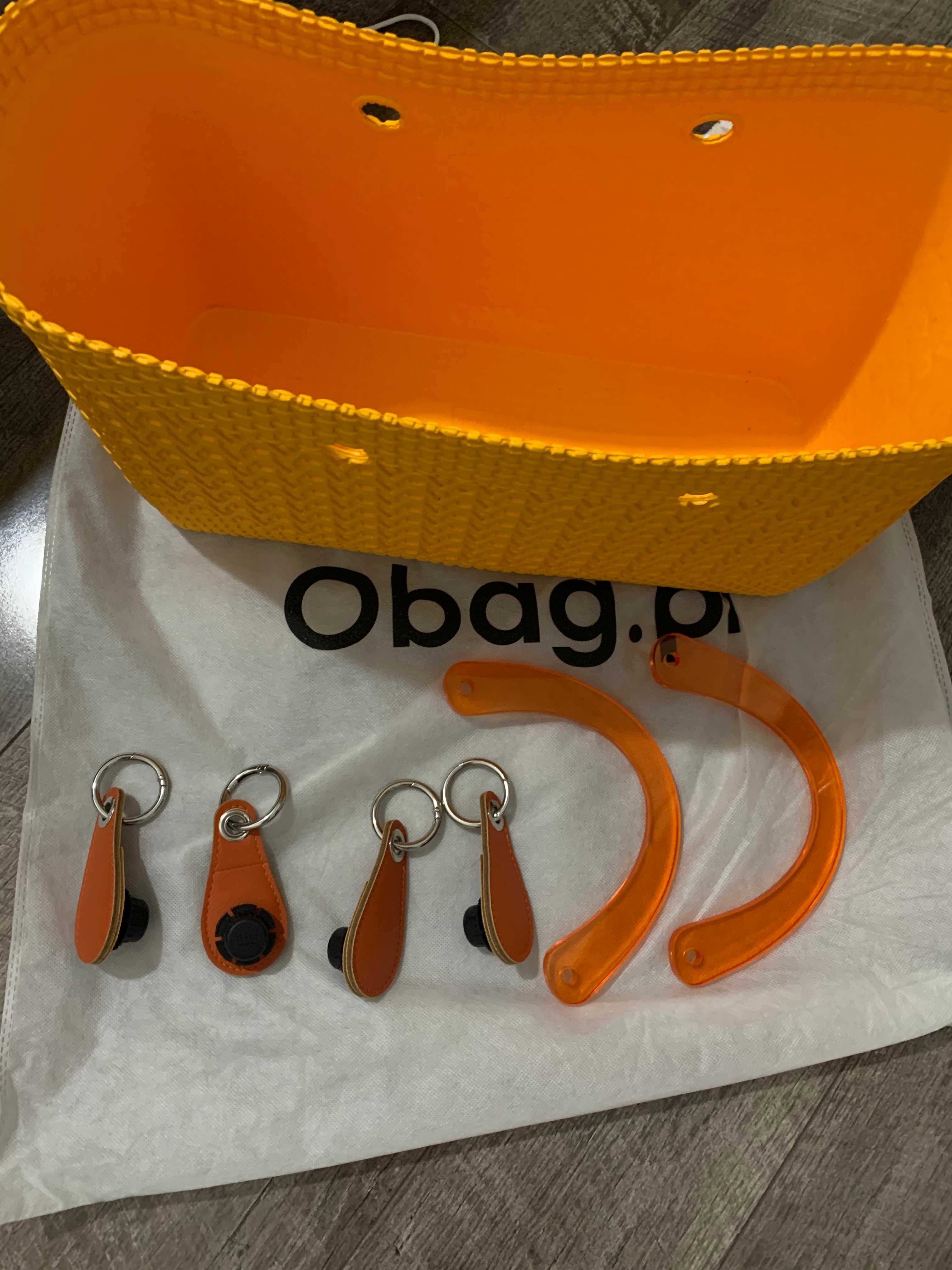 O bag beach pomarańczowa z uchwytami
