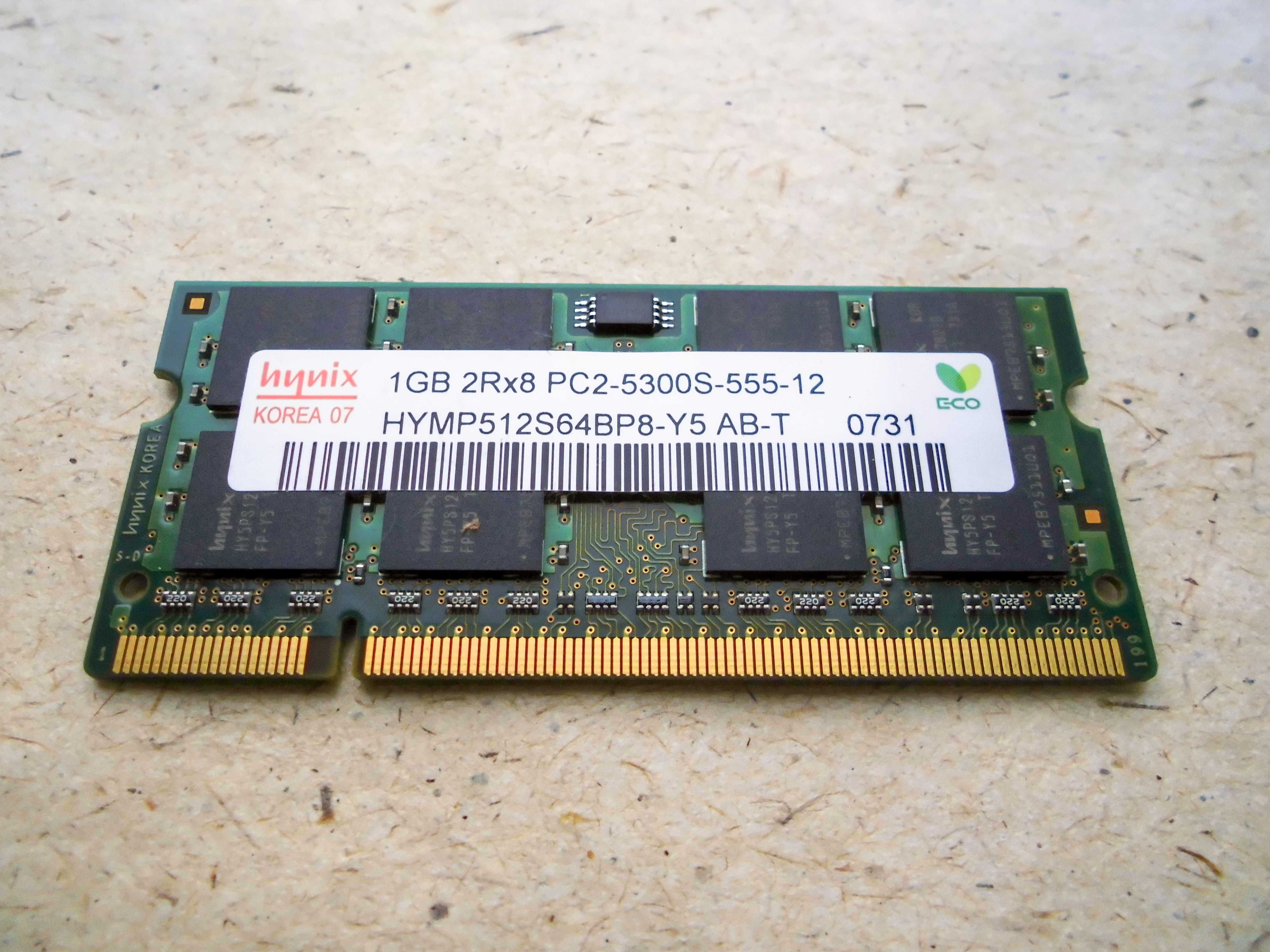 Оперативная память для ноутбука Hynix 1GB 2Rx16 PC2 5300S-555-12