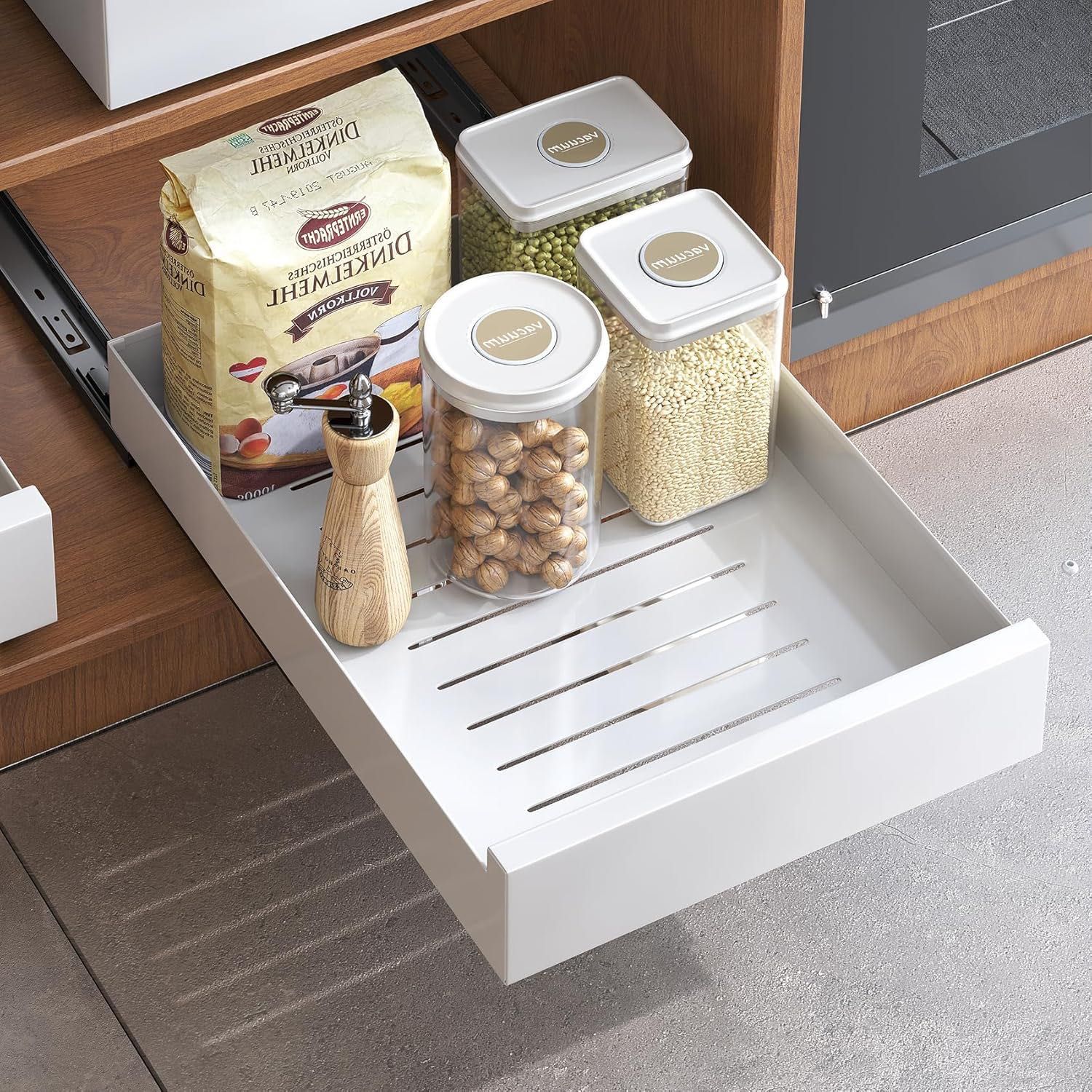 Wysuwany organizer do szafek, szuflada 30 x 43 x 9 cm bialy