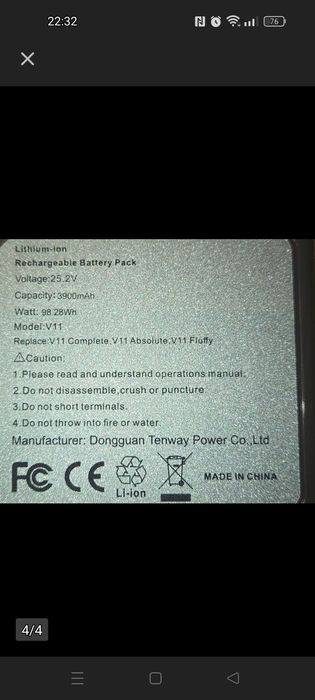 Bateria ASUNCELL 3900 mAh do Dyson V11 SV14 z filtrem i akcesoriami