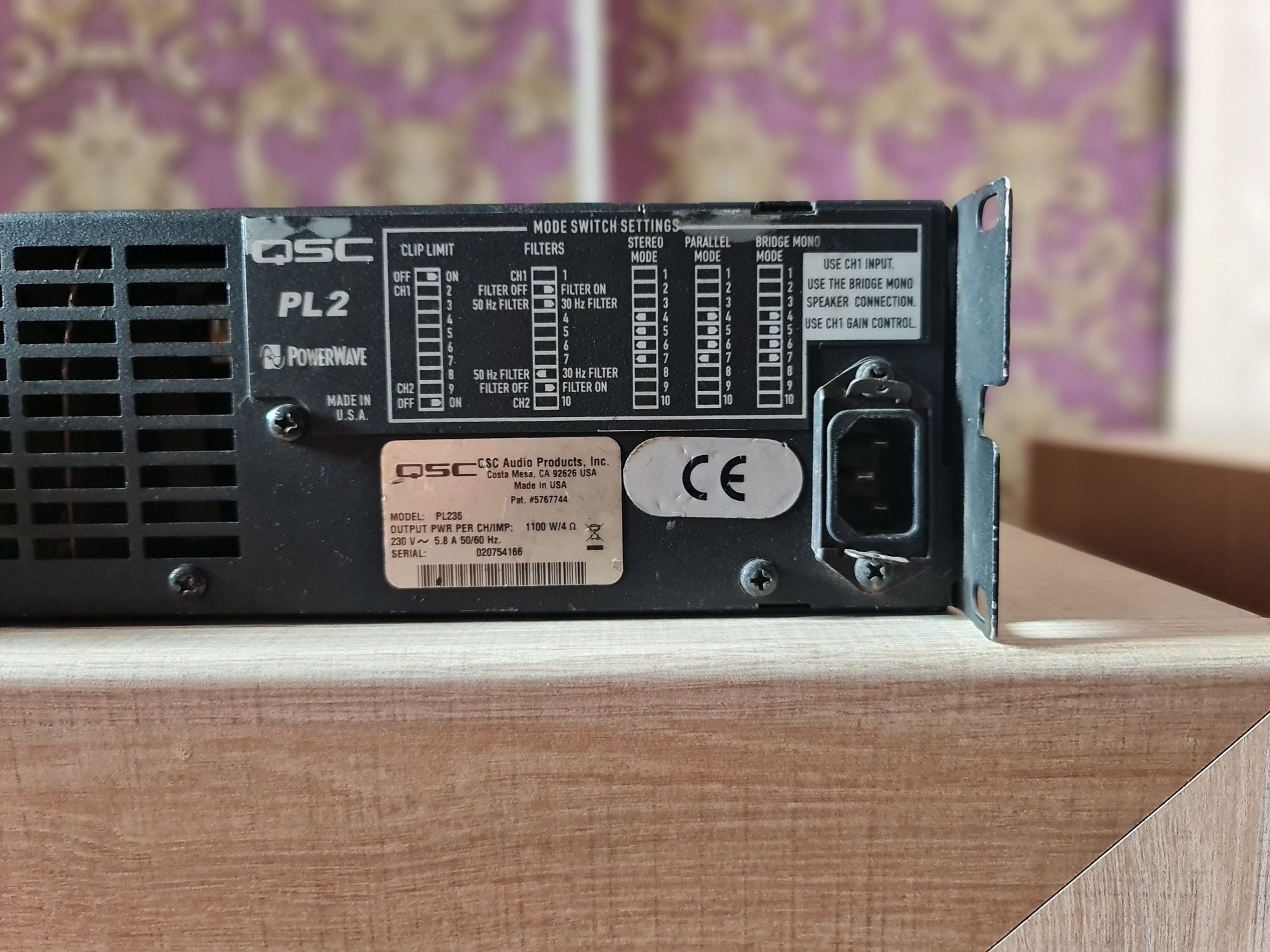 Профессиональный усилитель QSC PL236 2х1300Вт (4Ом)Вт