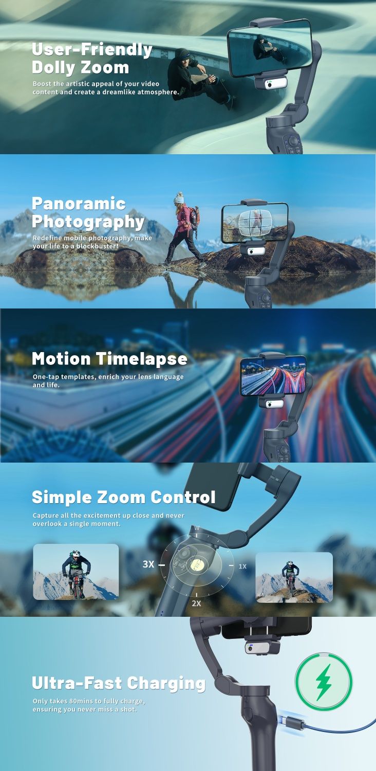 3-osiowy stabilizator do telefonu

Gimbal ręczny L7Cpro posiada 3-osio