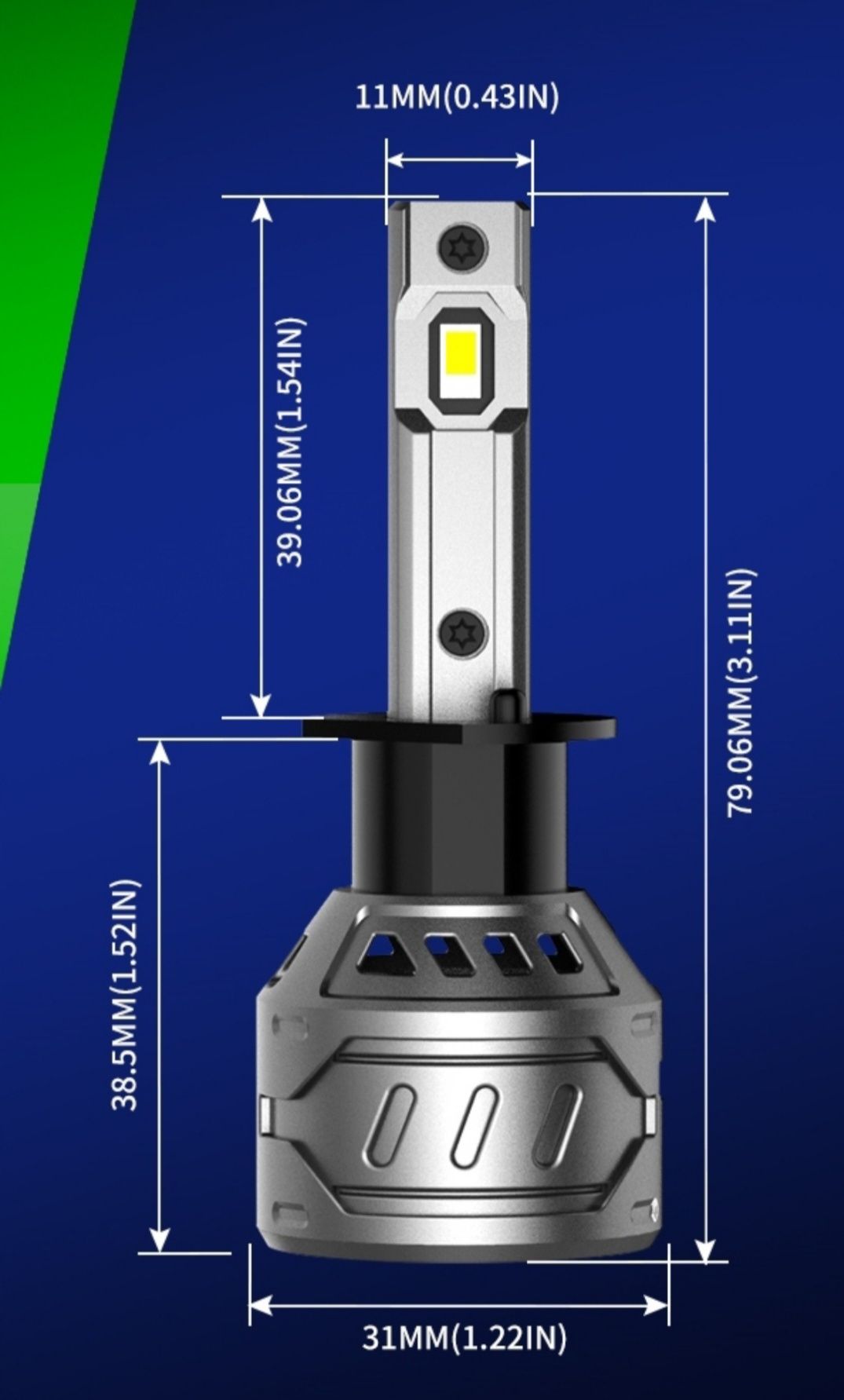 FATEEYE ŻARÓWKI H1 LED CANBUS 1:1 6500k wentylator mocne światło