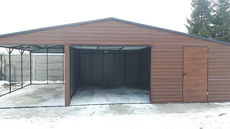 Garaż Blaszany + Wata - zadaszenie boczne , garaże blaszane , wiaty ,