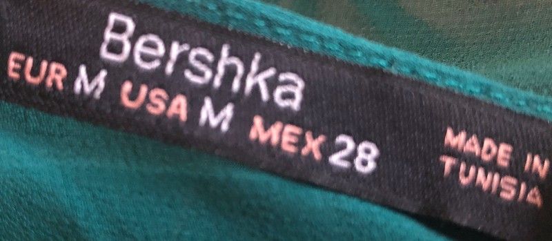 Sukienka Bershka M ciemnozielona