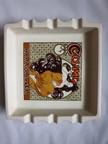 Ceramiczna popielniczka paterka w stylu Art Nouveau, Alfons Mucha