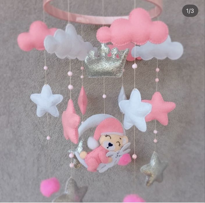 Мобіль в ліжечко + тримач+музичний блок